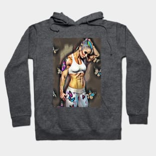 Female Bodybuilder butterflies Hoodie